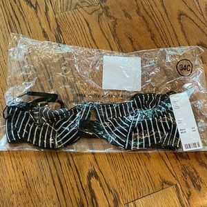Black and White Striped Bra